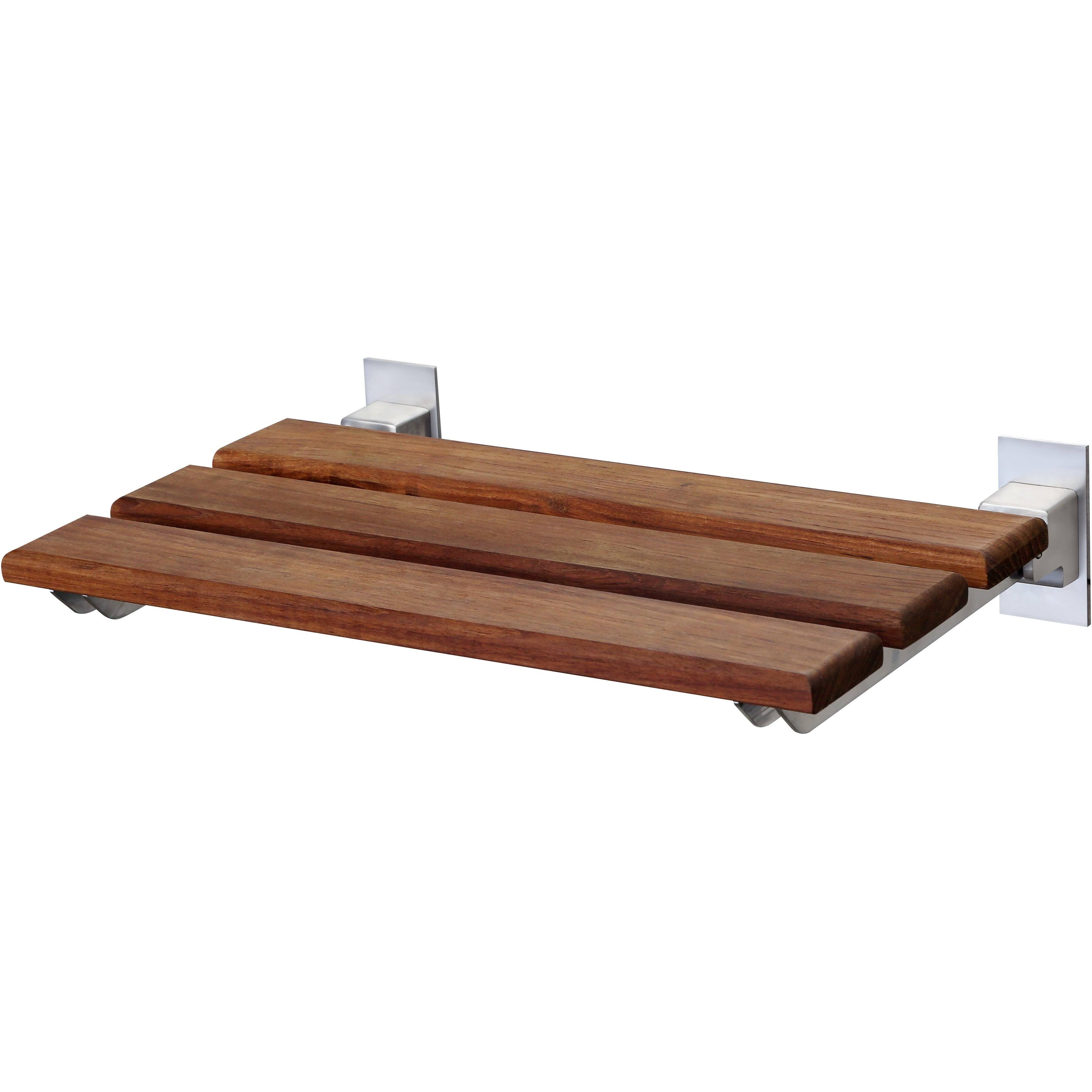 Anzzi AC-AZ202 Bohemian 12.4 in. Teak Wall Mounted Shower Seat