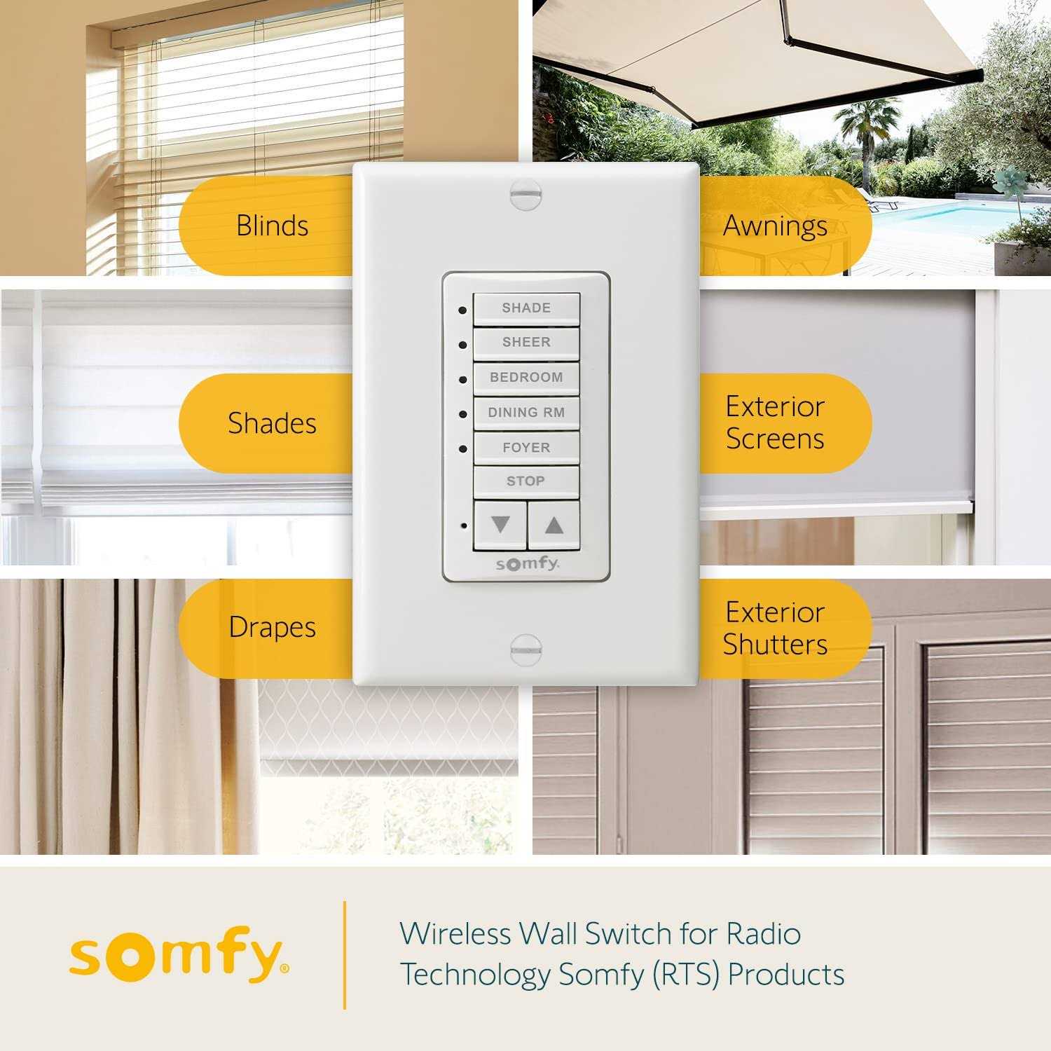 Somfy DecoFlex Wirefree RTS Wall Switch - Shop Hardware Tools Online Store