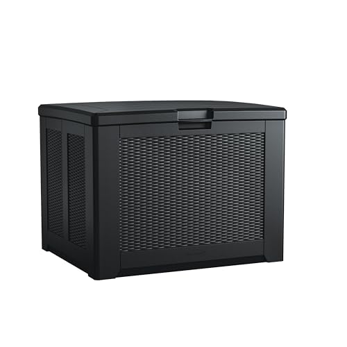Rubbermaid Extra Large Resin Outdoor Storage Deck Box (134 Gal), Weather Resistant, Gray, Deck Organization for Home/Backyard/Pool Chemicals/Toys/Garden Tools/Porch/Patio Cushions