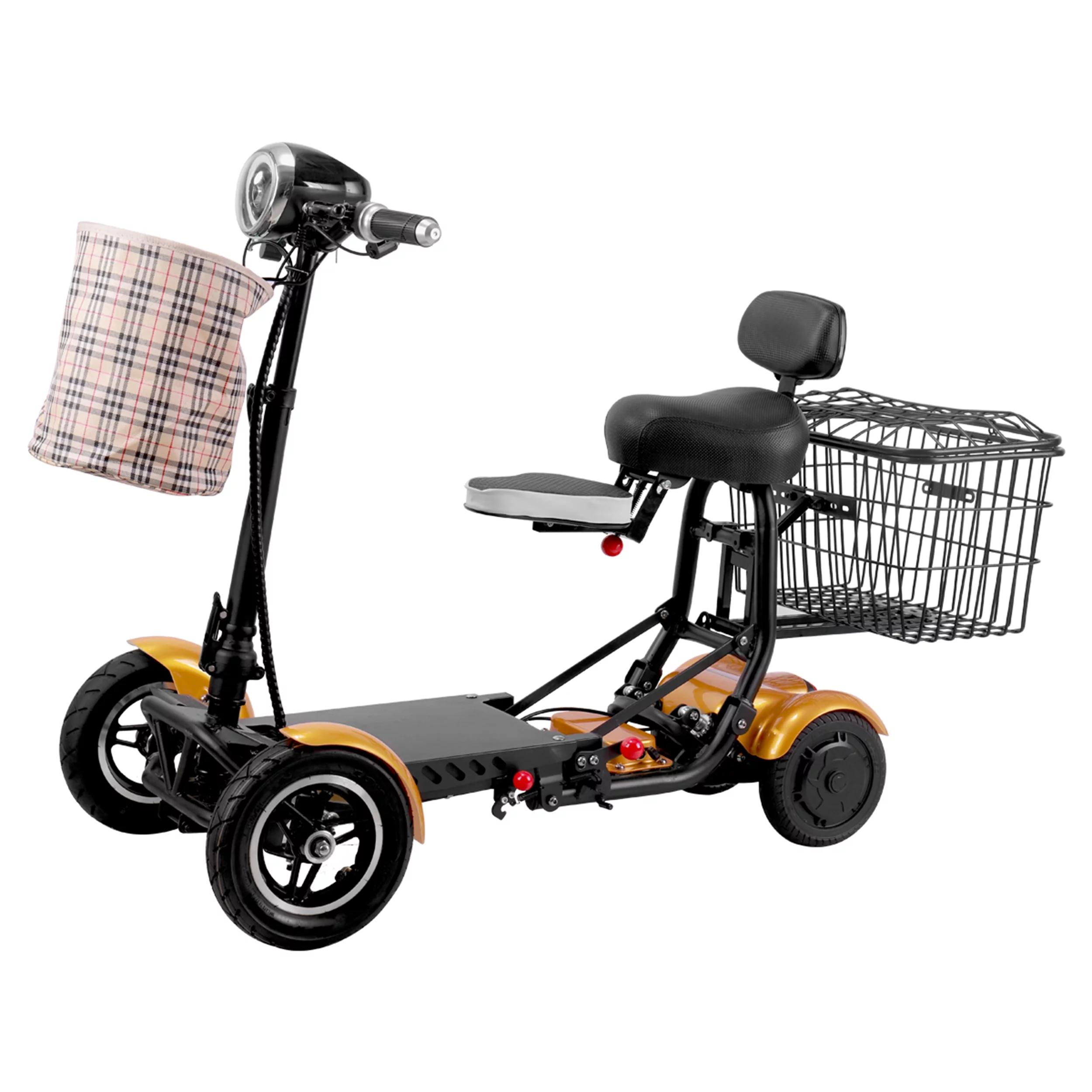 Bangeran Electric Mobility Scooter, 4 Wheel Foldable Portable, Up to 12 Miles - Blue