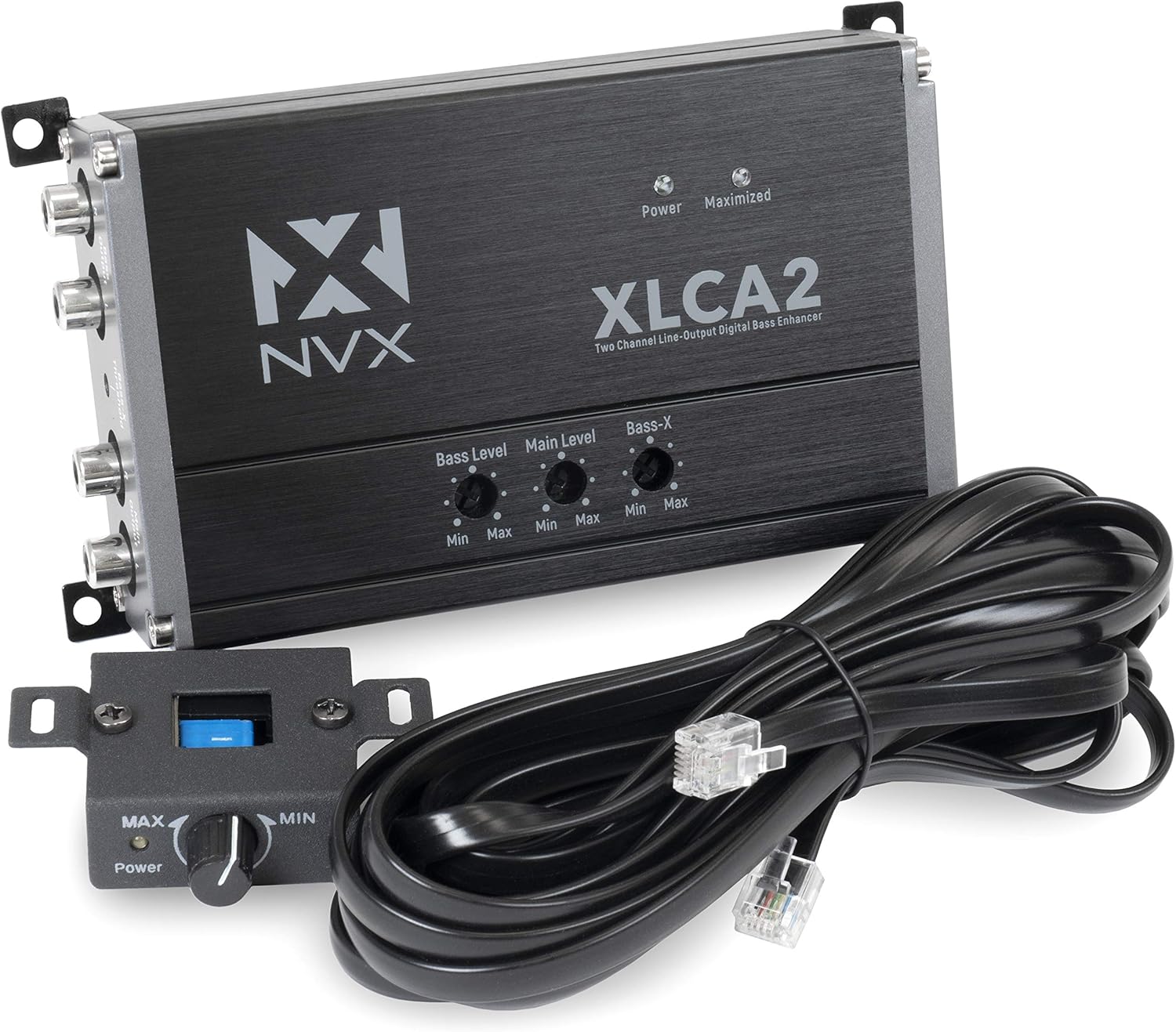 NVX XLCA2X X-Series PRO 2-Channel Line Out Converter Digital Bass Enhancer with xBOOST, Impedance Matching, and Remote Level Control