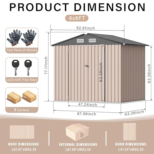 All-Weather Resin Shed with Window, Outdoor Plastic Garden Shed with Lockable Door and Vents, Outdoor Resin Storage Sheds for Tool, Bike, Backyard, Patio