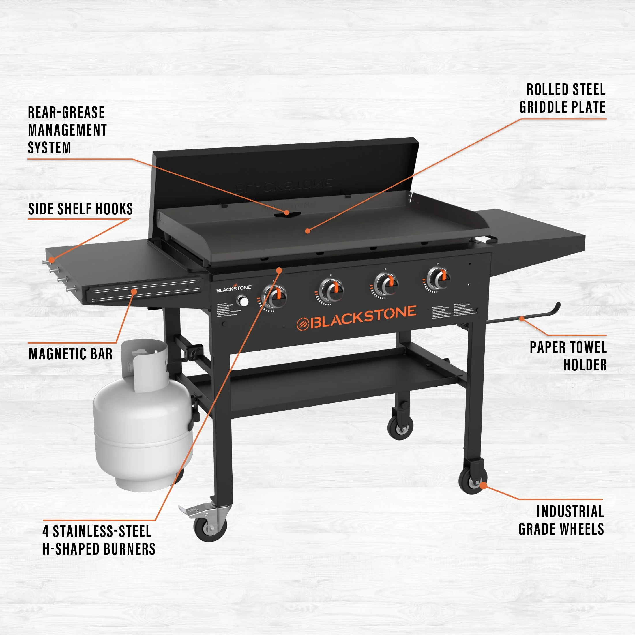 Blackstone 4-Burner 36 Griddle Cooking Station with Hard Cover