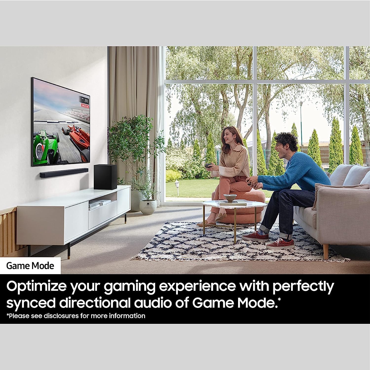 SAMSUNG HW-Q60CC 3.1ch Soundbar with Dolby Audio, Q-Symphony, Adaptive Sound Lite, HDMI eARC, Game Mode, Bluetooth, Tap Sound, Wireless Surround Sound Compatible.