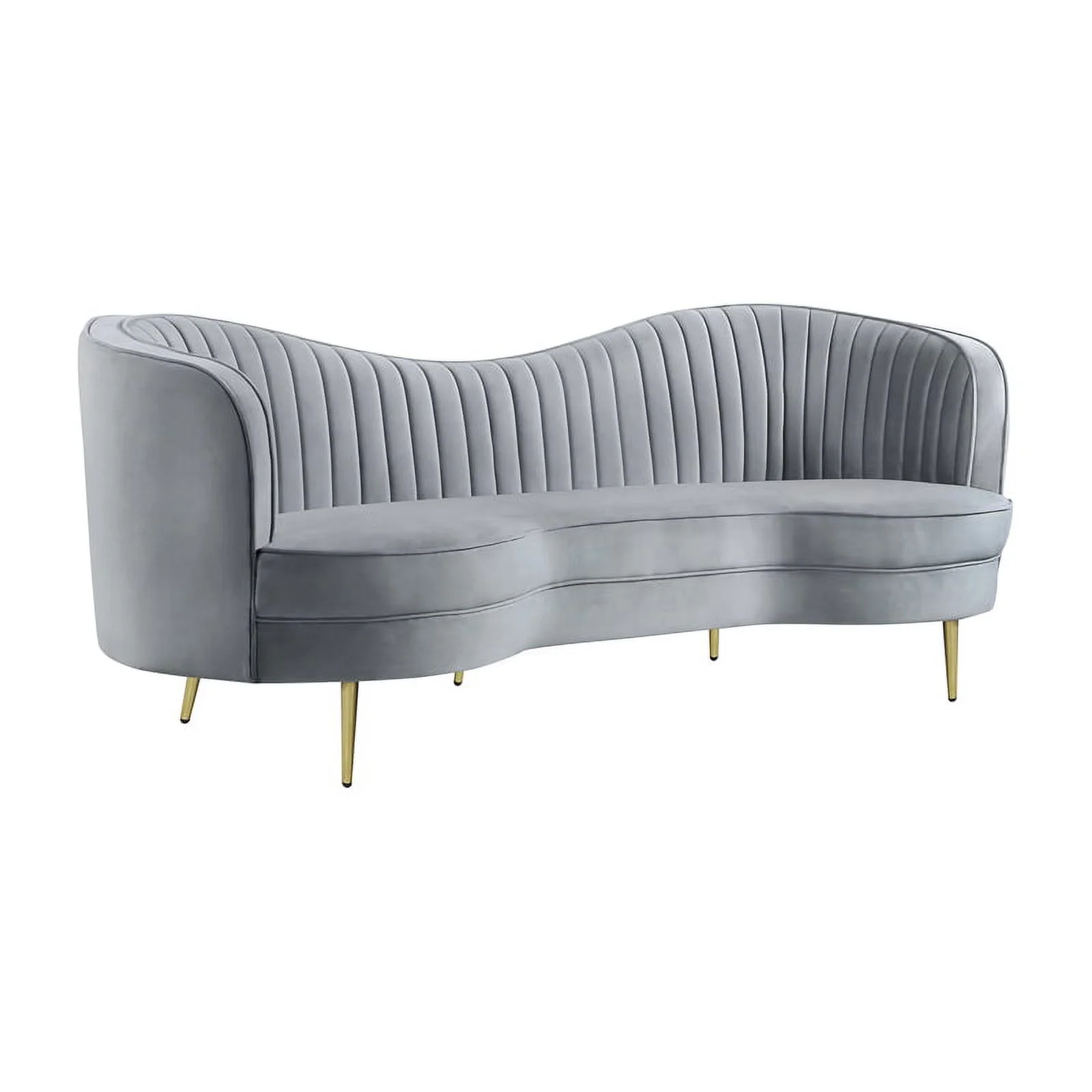 Sophia 3-piece Upholstered Living Room Set with Camel Back Grey and Gold