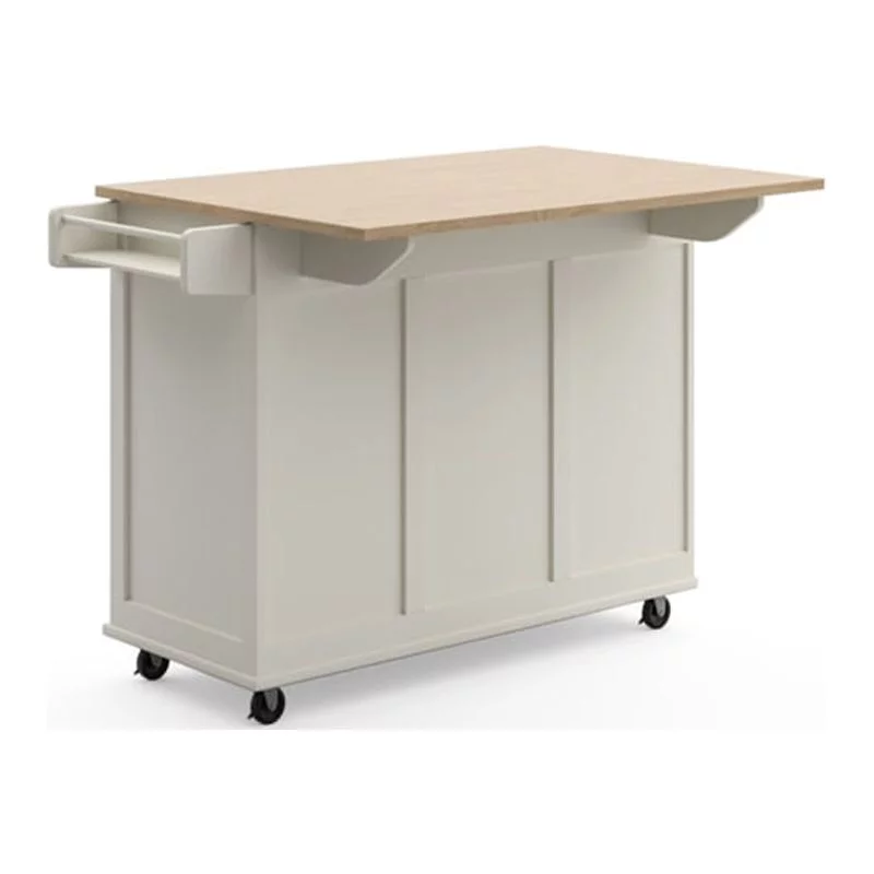 Hawthorne Collections Traditional Wood Kitchen Cart in White