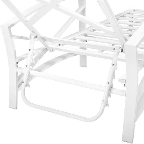 Crosley Furniture KO60018WH-GY Kaplan Outdoor Metal Chaise Lounge, White with Grey Cushions