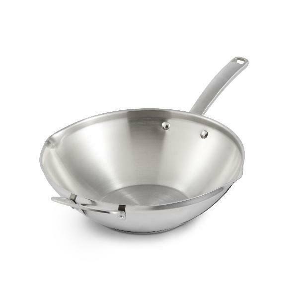 Calphalon Classic Stainless Steel 12-Inch Stir-Fry Wok Dishwasher Easy Cleanup