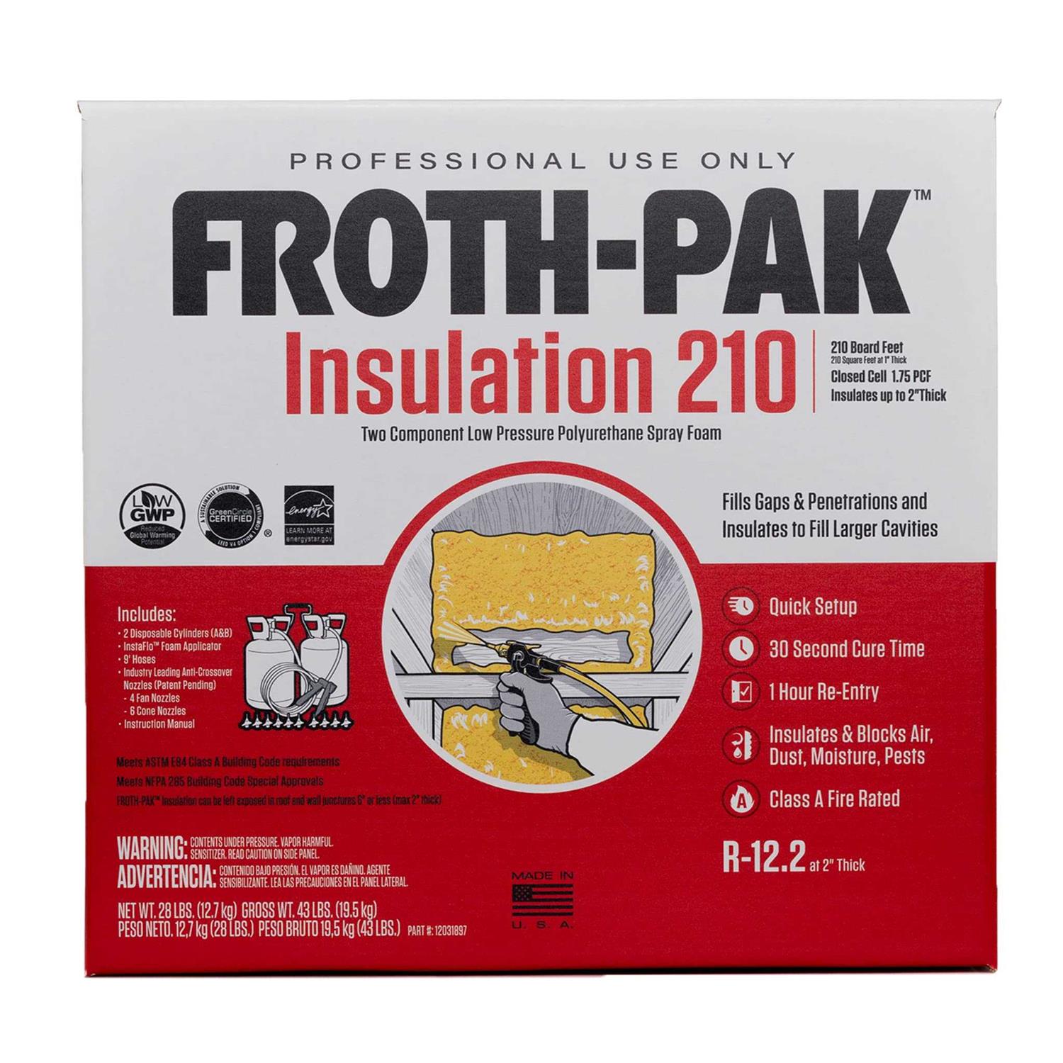 AWF PRO Froth-pak 210 Spray Foam Insulation Kit 9ft Hose. Improved Low Gwp Formula. Insulates Cavities - Shop Hardware Tools Online Store