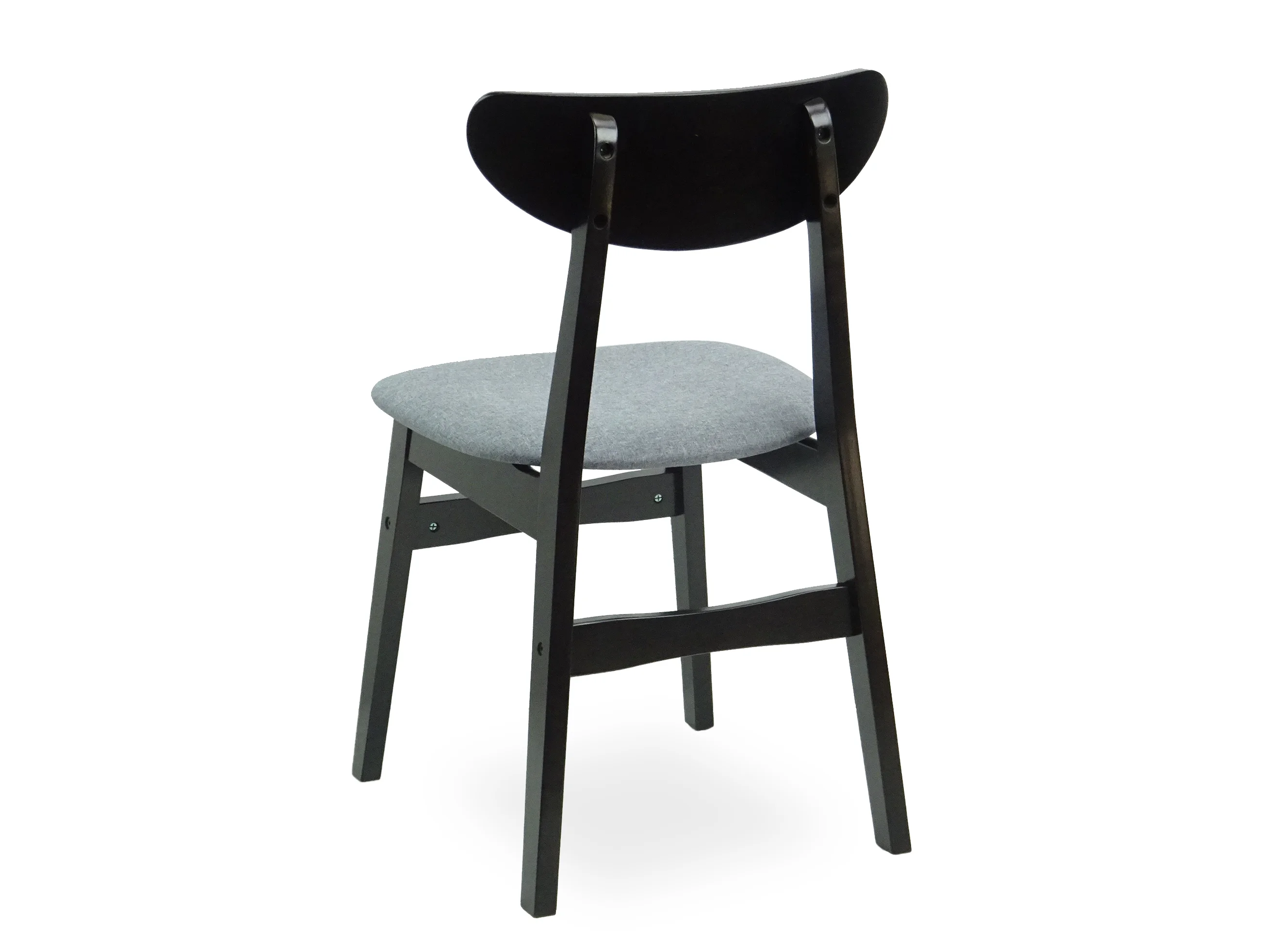 Set of 5 Dining Kitchen Round Table and 4 Yumiko Side Chairs Solid Wood w/Padded Seat, Espresso Color