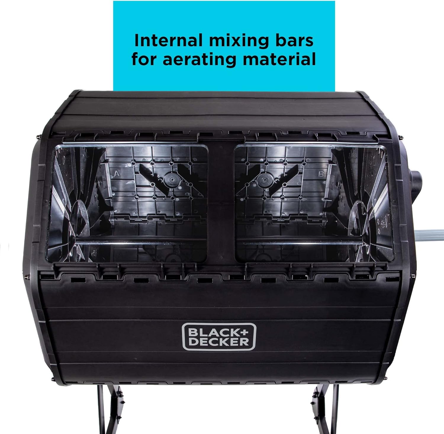 BLACK+DECKER Compost Tumbler, Dual Chamber Composter, 40 Gallon, Easy Handle System for Composting