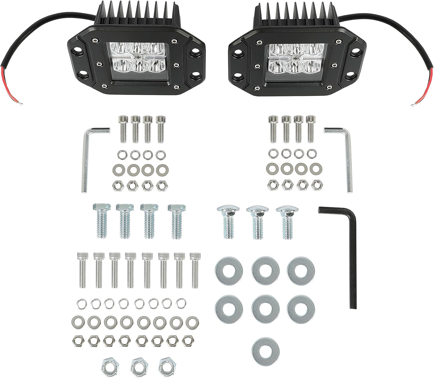 KUAFU Front Bumper Winch Bumper w/LED Lights Compatible with 2010-2021 Polaris Ranger 400 500 800 Mid Size Ranger 570 Full Size/Mid Size