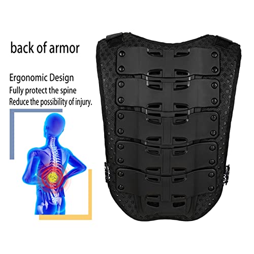 Motorcycle Chest Protector Armor Back Protector Anti-Drop Cycling Body Armor Off-Road Racing for Skiing Riding Skating Anti-Fall Protective Gear,L