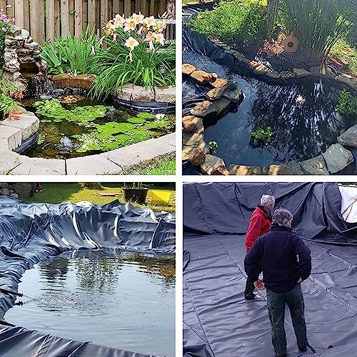 Black HDPE Exterior Pond Liner, Thickness 0.13MM Garden Fish Pond Preformed Liners Membrane, Flexible Foldable & UV Resistant,Black,10x10m