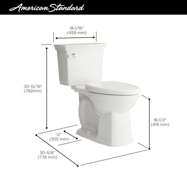 American Standard Optum Vormax Complete Right Height 2-Piece 1.28 GPF Elongated Toilet in White