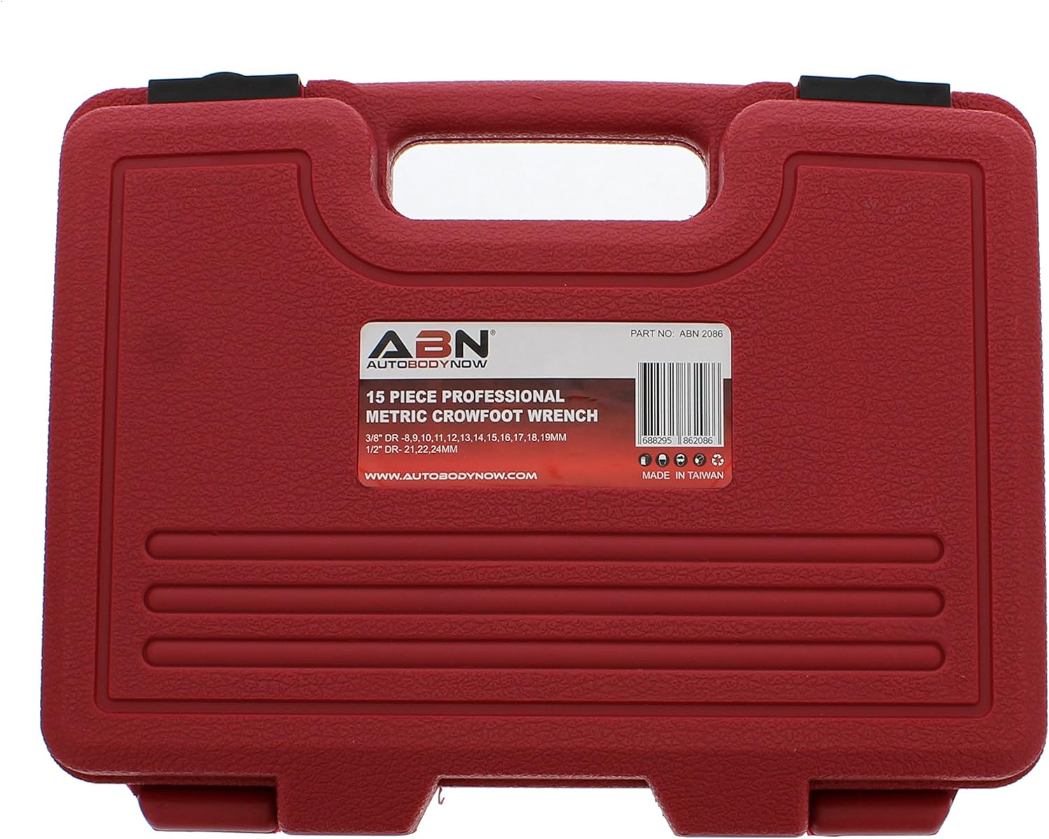 ABN Jumbo Crowfoot Flare Nut Wrench Set Metric 15-Piece Tool Kit for 3/8in and 1/2in Drive Ratchet Pack of 2