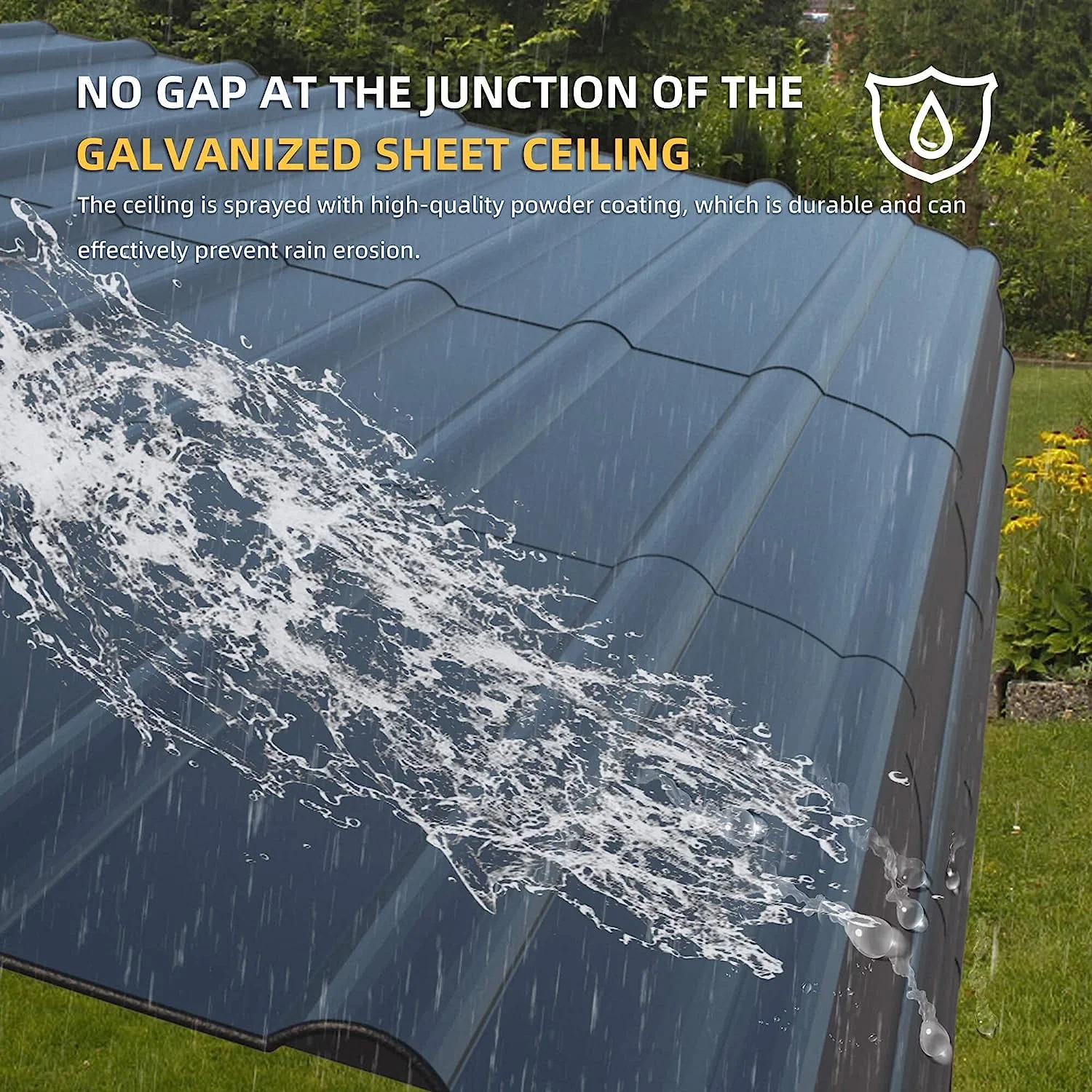 Hommow 10 x 15 ft Carport with Galvanized Steel Roof, Multi-Use Shelter, Sturdy Metal Carport for Cars, Boats, and Tractors