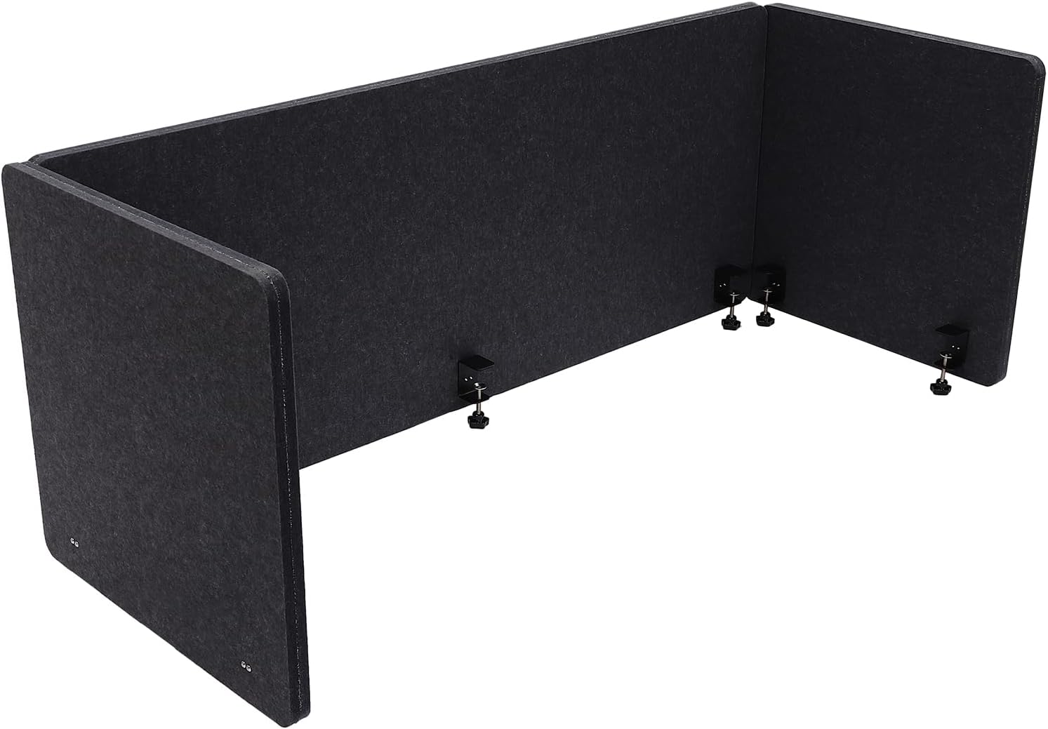 Stand Up Desk Privacy Panel, Clamp on Desk Divider for Office, Acoustic Desk Privacy Panel to Reduce Noise, Acoustic Partition, Office Desk Divider, Dark Gray, 59"L x 24"W, 24"L x 24"W