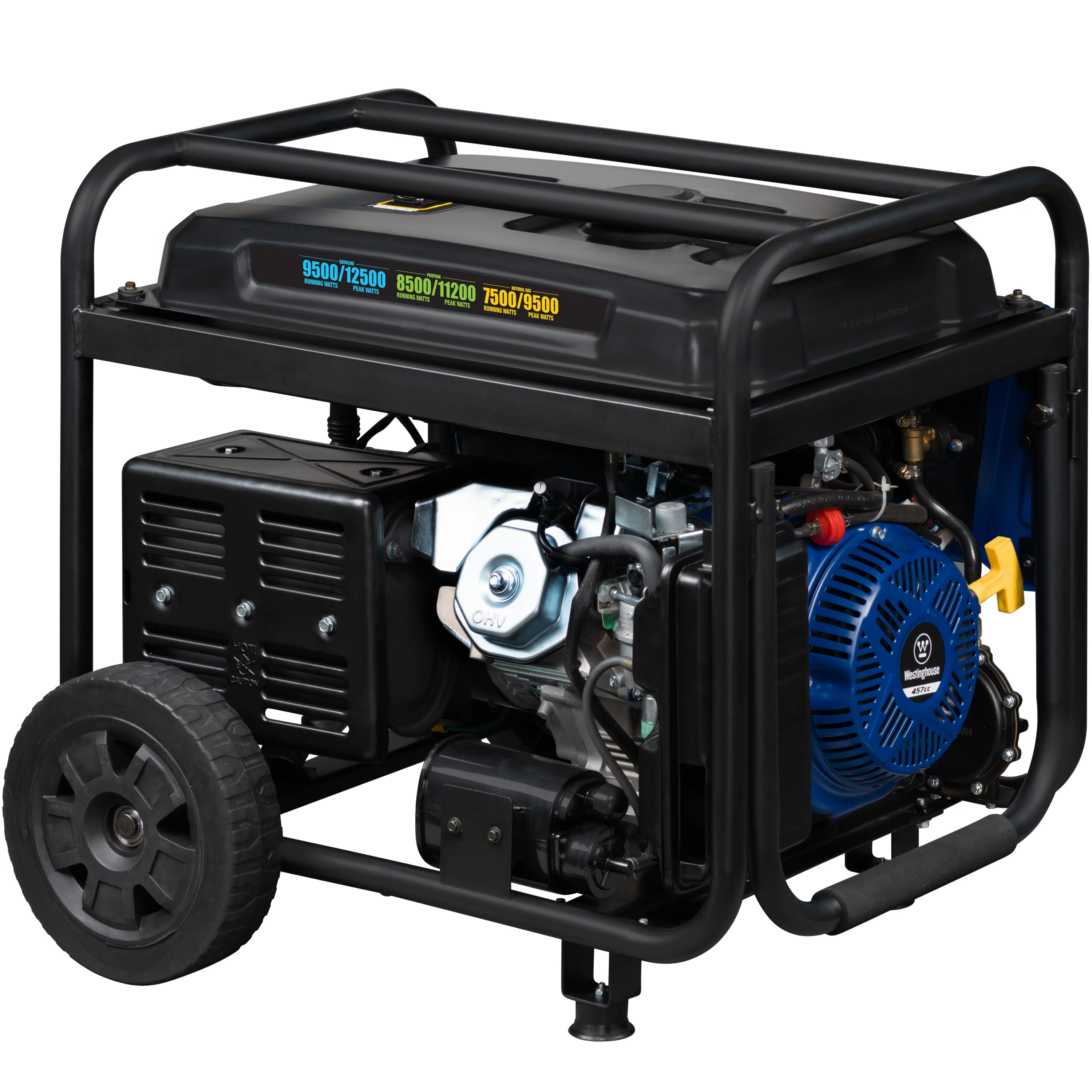 Westinghouse 12,500 Peak Watt Dual Fuel Portable Generator, Gas/Propane, Transfer Switch Ready, CO Sensor
