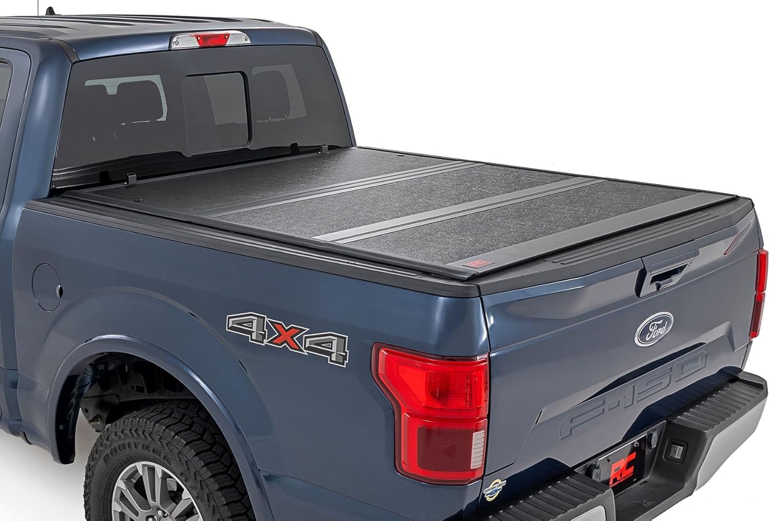 Rough Country Hard Low Profile Tri-Fold Truck Bed Tonneau Cover for Ford F-150 (2021-2024) - Fits 5'7" (67.1") Bed