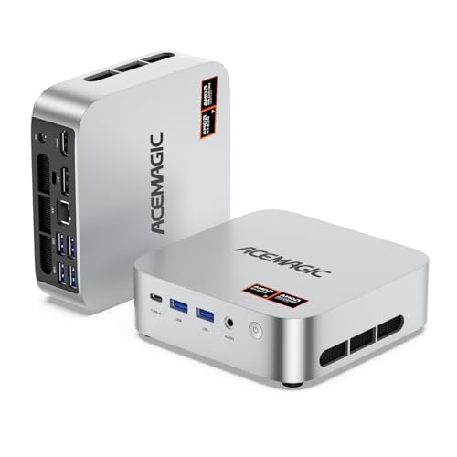 ACEMAGICIAN Mini Gaming PC AMD Ryzen 7 6800H Mini PC 16GB DDR5 512GB SSD Mini Computers (8C/16T, up to 4.7GHz), 4K Triple Display Mini Desktop Computers 3.2 Type-C/LAN 2.5G/BT5.2/WiFi 6/Dual Channel
