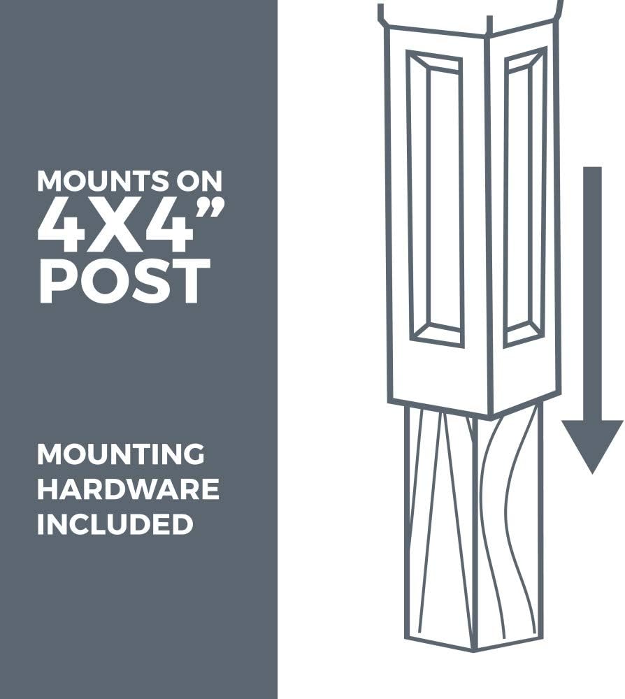 Step2 Mailmaster Hudson Mailbox, Easy to Install, Large Mailboxes for Outside, Heavy-Duty, Weather Resistant, Black & Architectural Mailboxes APK000AM Post Anchor Kit Accessory, No Size, Wood