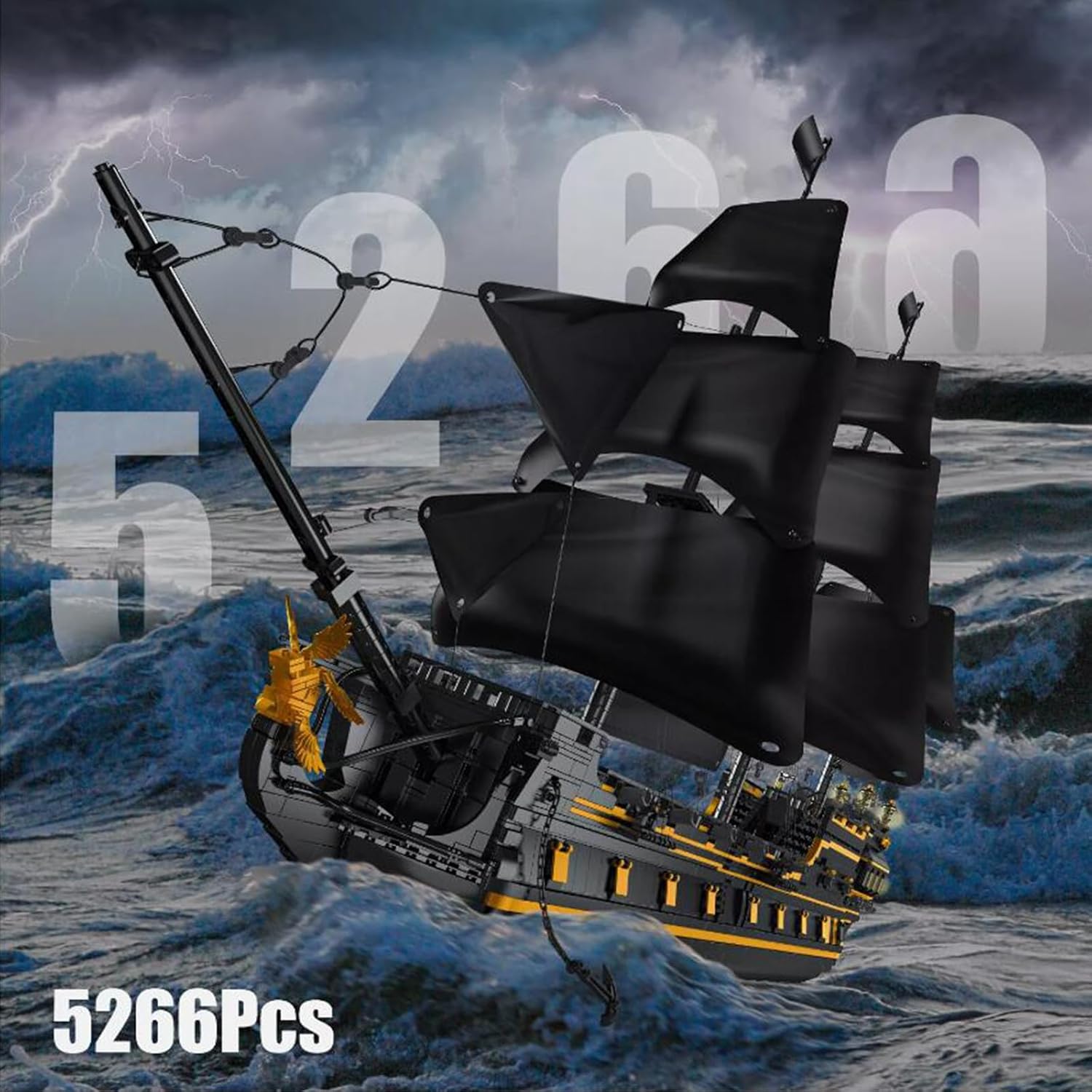 13186 MOC Technology Pirate Ship Building Blocks Black Pearl Ship Sailboat Model Construction Building Collector Series 5266+ Pieces Boat Model Kits Assembly Toy for People from 14 Years