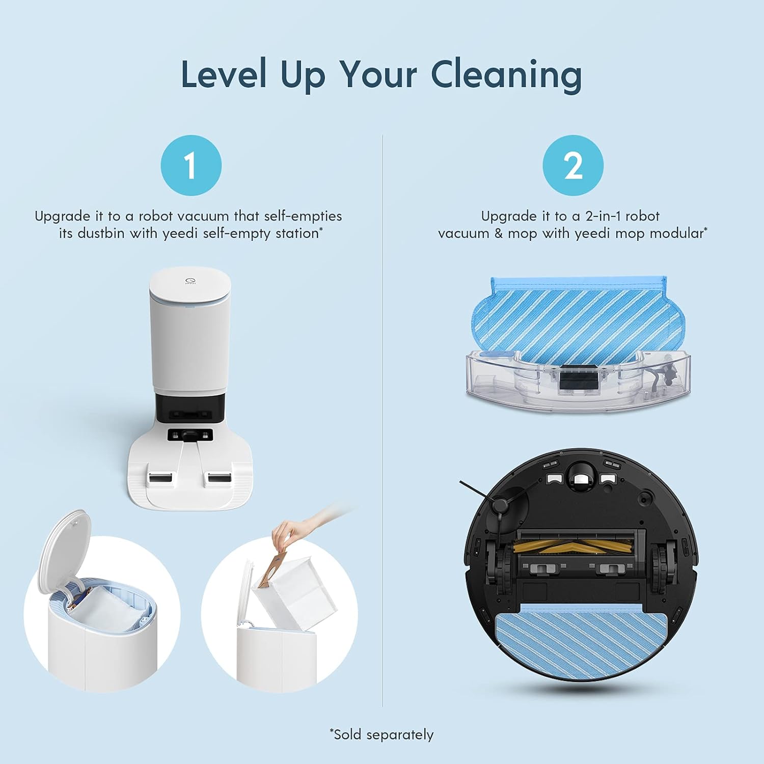 yeedi vac Robot Vacuum, Compatible with Self-Empty Station and Mopping Modular, 3000Pa Suction Power, Carpet Detection, Smart Visual Mapping & Navigation, Editable Home Map, Virtual Boundary