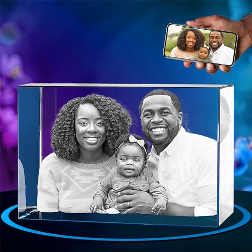 ArtPix 3D Premium Crystal Photo, Personalized Gifts for Mom, Women, Wife, Men, Her, Husband,Grandma, Great Customized Gift With Your Own Photo, Custom Birthday 3D Picture Rectangle, Couples Gifts