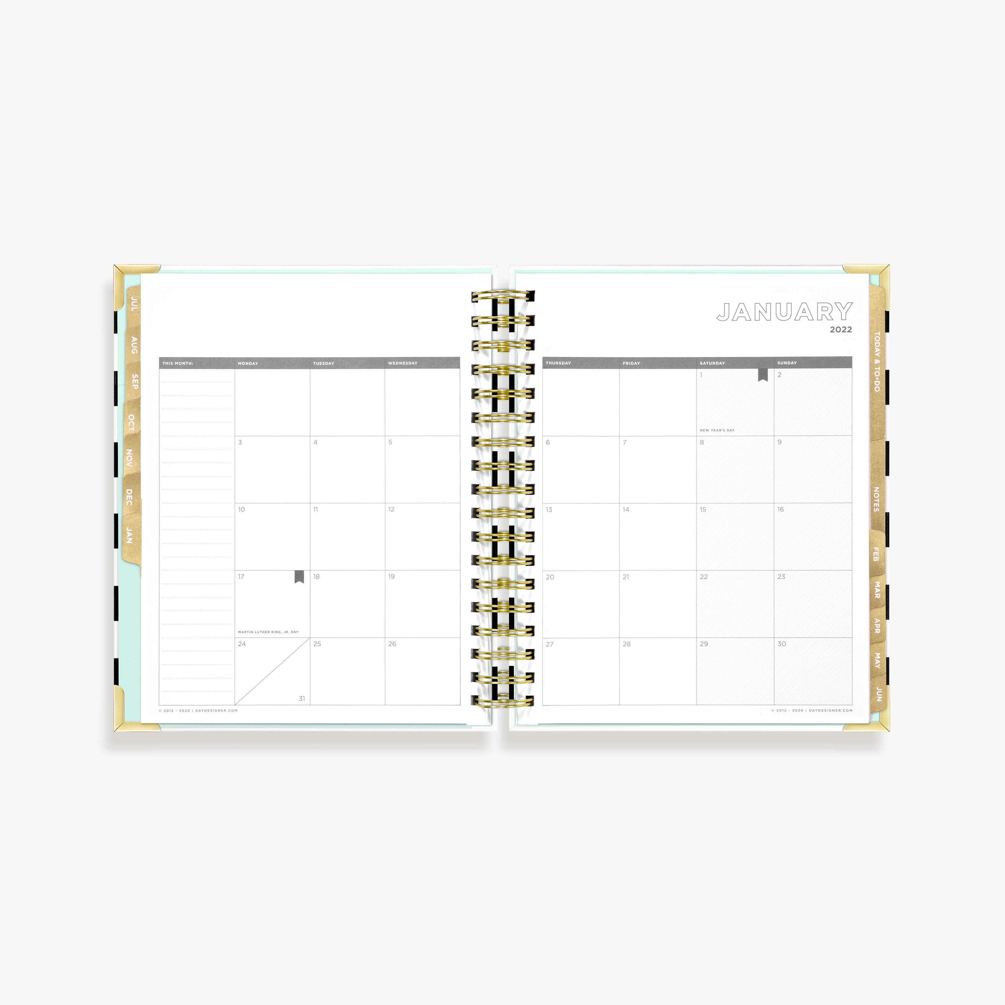 Day Designer 2021-2022 Academic Year Deluxe Weekly Planner, Life and - Black