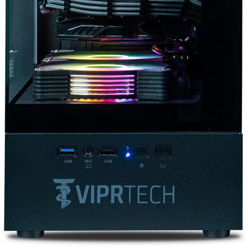 ViprTech Stryker 4.0 Liquid-Cooled PC - AMD Ryzen 7 (4.4GHz Turbo), RTX 4060 8GB, 32GB DDR4 3200, 1TB NVMe SSD, 700W PSU, WiFi BT, Win 11 Pro, RGB, Gaming Desktop Computer Prebuilt, White