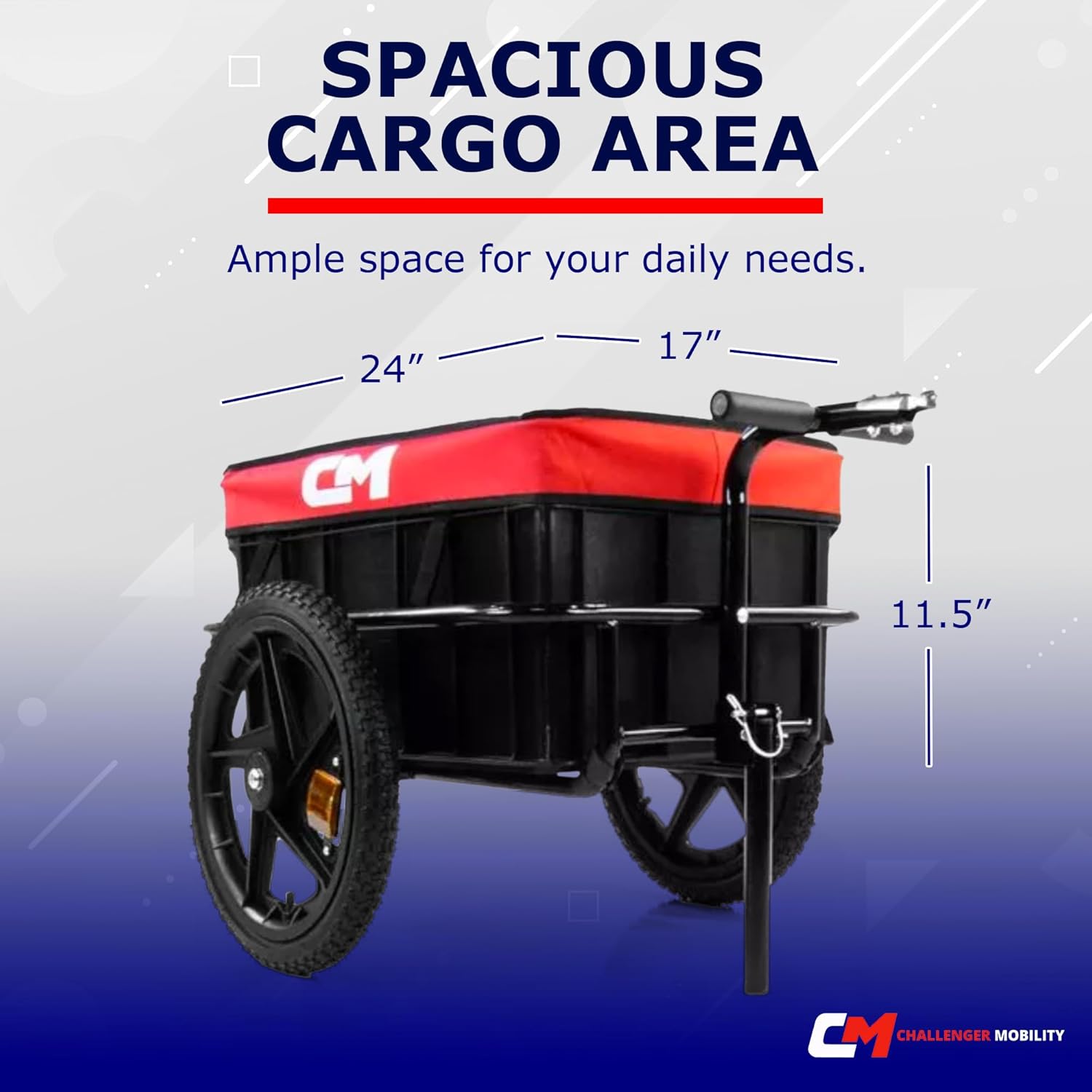Challenger Scooter Trailer for Pride Mobility Scooters Heavy Duty - Large Tires J2800