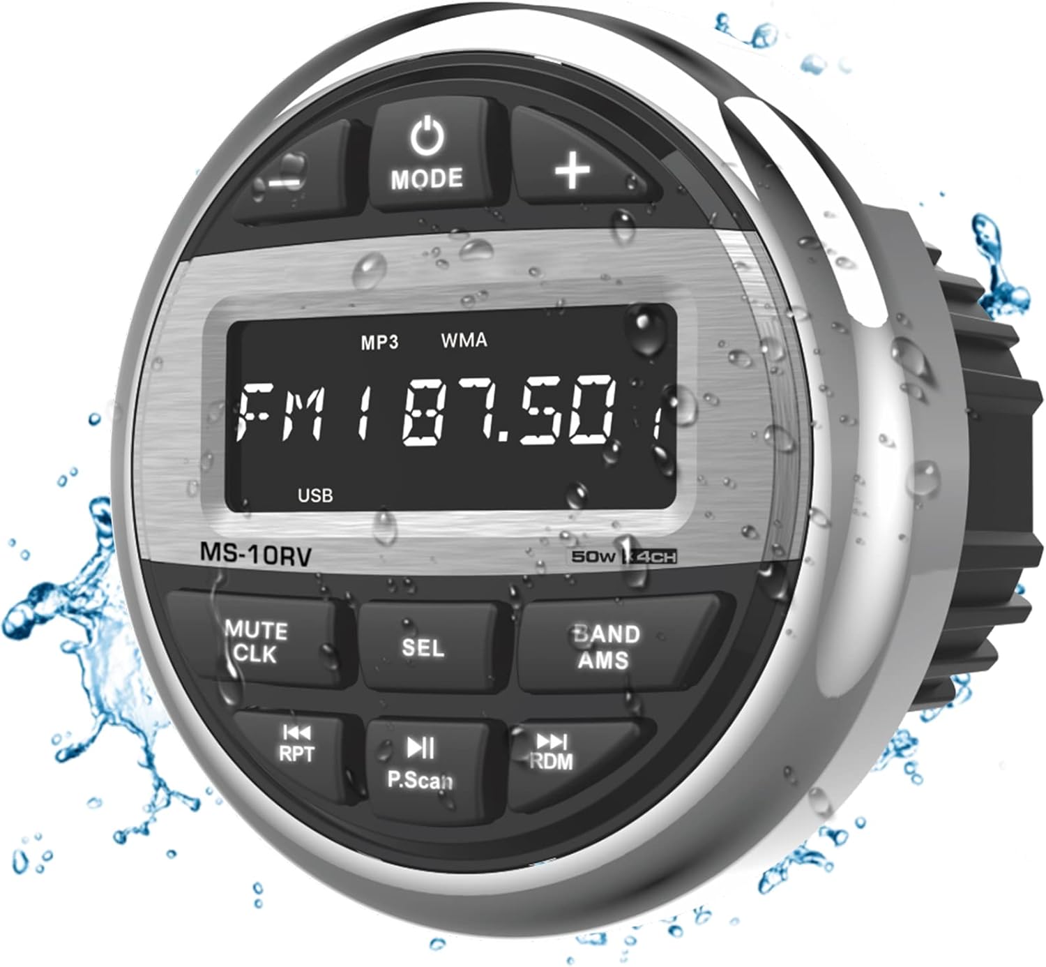 Bluetooth Marine Radio Boat Stereo: Waterproof Boat Audio Receiver - Digital Marine Grade Player with FM AM Radio | USB/AUX-in/MP3 | Subwoofer | Pre-Amp&EQ