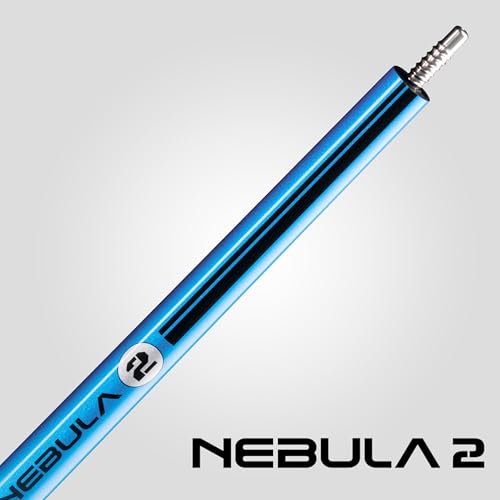 RHINO Nebula 2 Pool Cue - 100% Carbon Fiber Shaft & Composite Butt. Time Crystal Tip, Pro Taper Design, 12.4 mm,12.8 mm. 3/8-8 Joint, 3D Friction Grip. Low Deflection Pool Cue