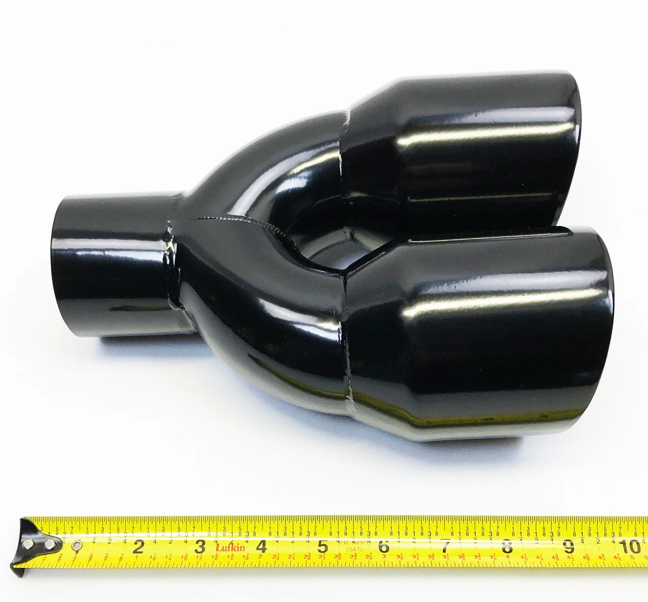 Exhaust Tip 2.50" Inlet 3.50" Outlet 9.50" long Dual Round Slant High Temperature Black Black Stainless Steel  WDWDRS35095-250-BK-SS Wesdon Exhaust Tip