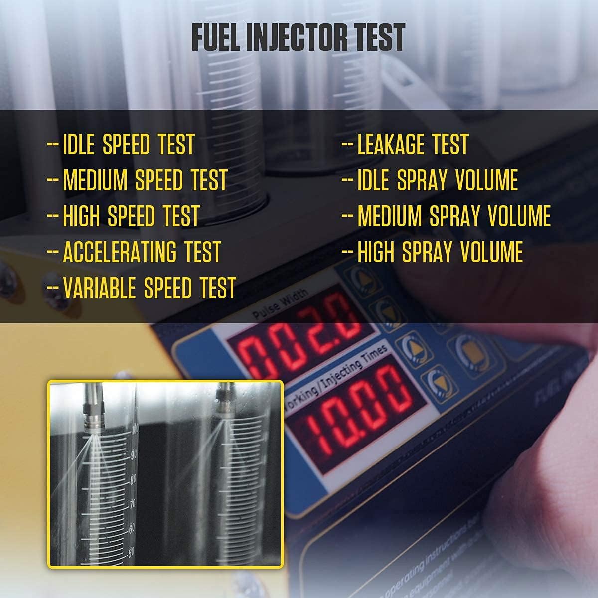 FXTUL Fuel Injector Cleaner Kit Injector Cleaner Tester Machine with 4-Cylinder Fuel Injection Cleaner Tool 220V/110V Automotive Fuel Injection System Cleaning Machine for Motorcycle Vehicle