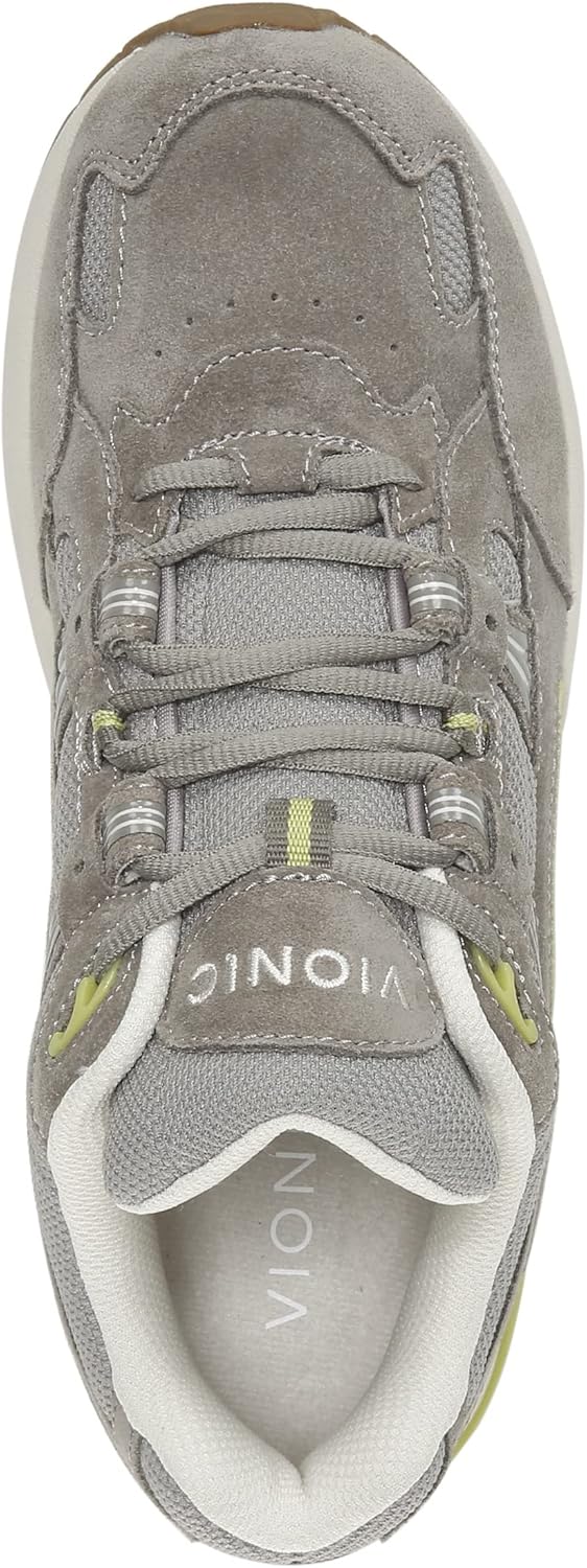 Vionic Women’s Classic Walker Comfort Sneaker- Walking Shoes That Include an Orthotic Insole providing Cushioning and Arch Support Stone Suede 5 Medium