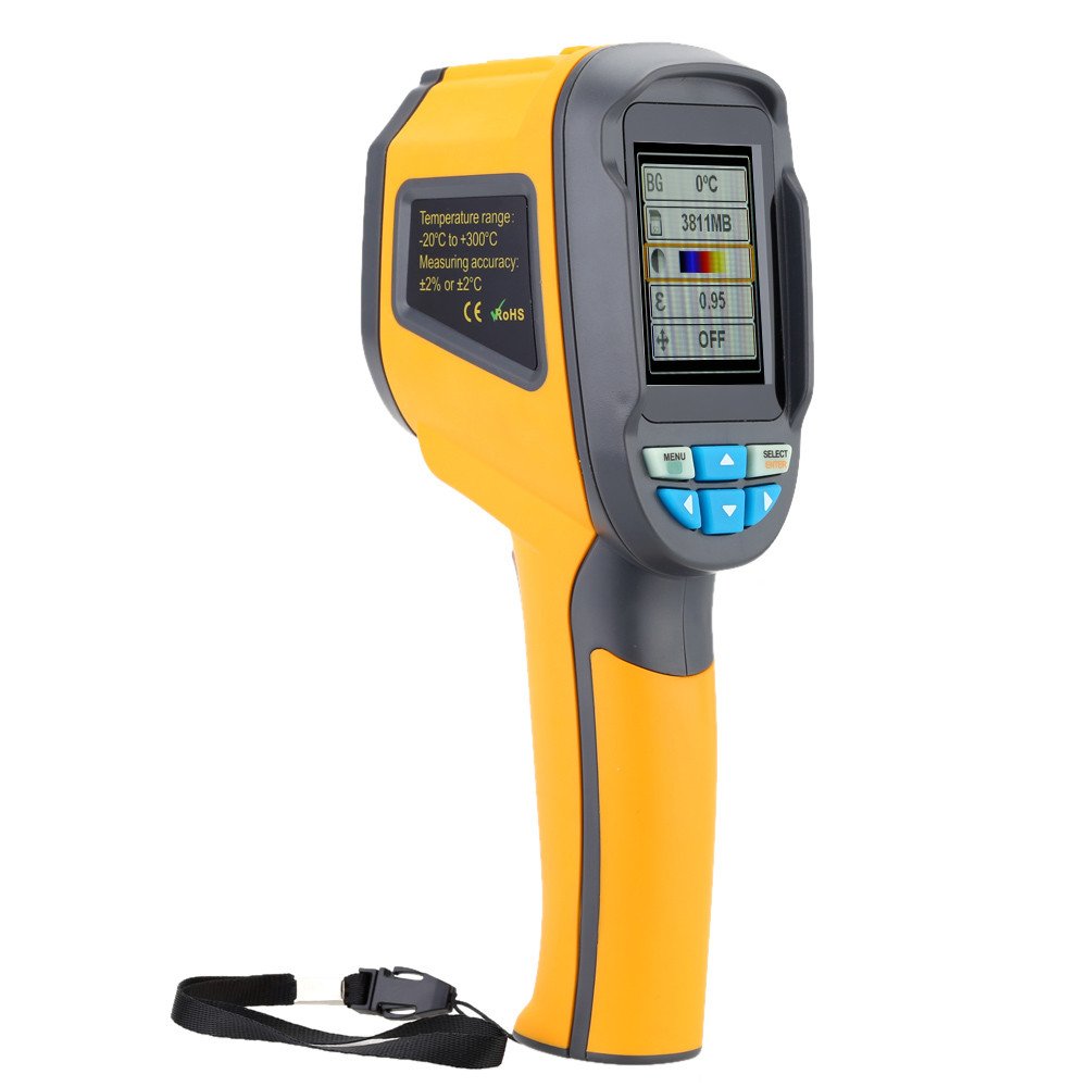 Hti HT-02D Thermal Imaging Camera, Handheld Infrared (IR) Thermal Imager & Visible Light Camera with IR Resolution 1024Pixels & Temperature Range from -20~300°C,6Hz Refresh Rate