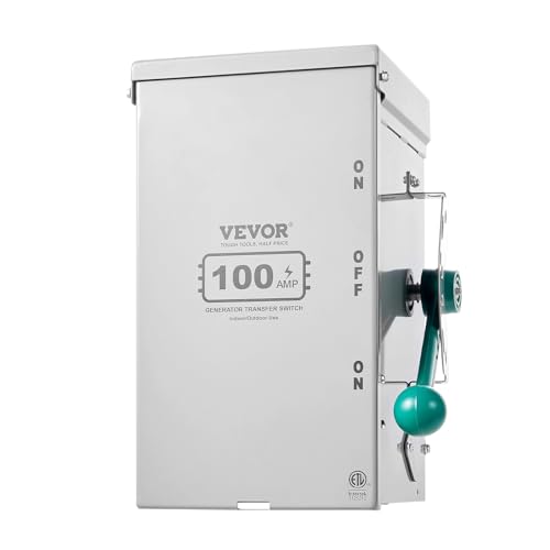 VEVOR 200A Generator Transfer Switch, 48000W Manual Transfer Switch, Heavy Duty Double-Throw Power 120/240V, Meeting NEMA 3R Standards, for Outdoor, Indoor, and Portable Generator ETL Certification