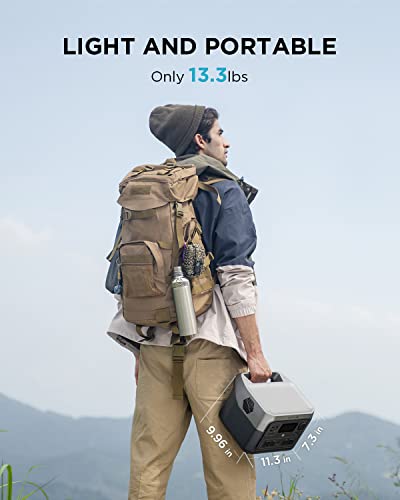 EF ECOFLOW Portable Power Station RIVER 2 Max 500, 499Wh LiFePO4 Battery/ 1 Hour Fast Charging, Up To 1000W Output Solar Generator (Solar Panel Optional) for Outdoor Camping/RVs/Home Use