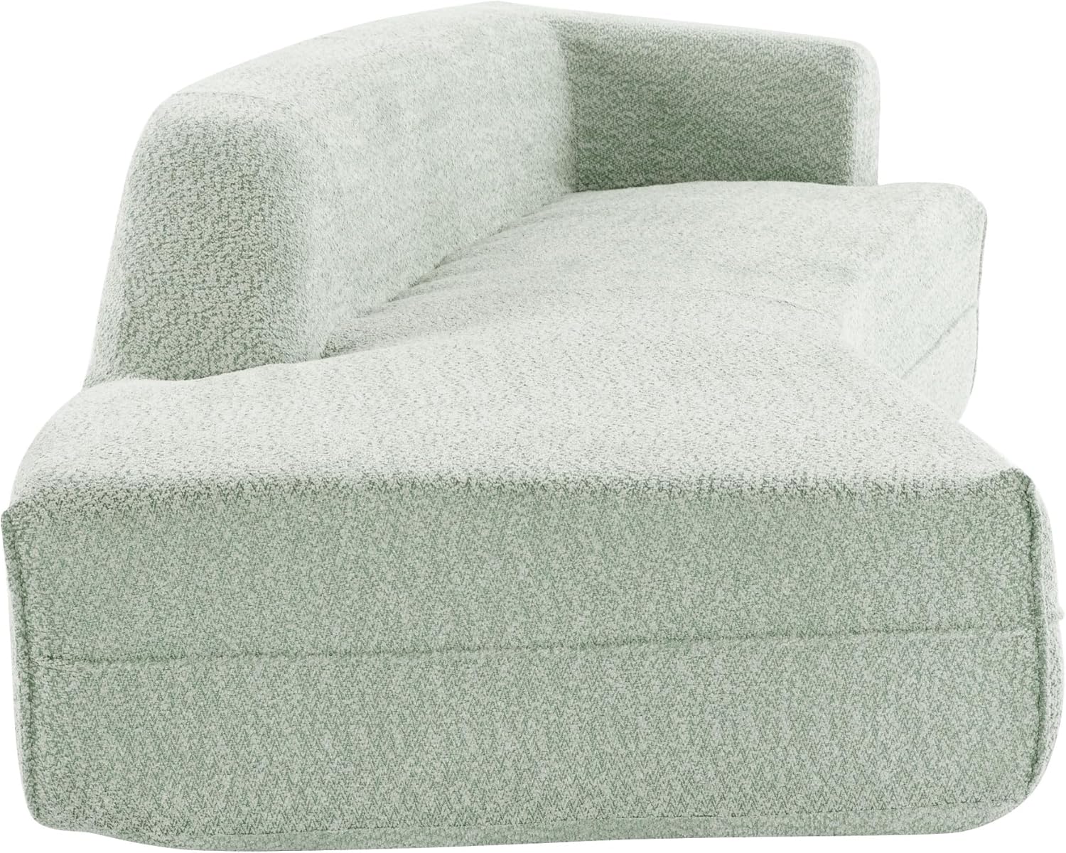 109.4" Modern Cloud Curved Sofa, Upholstery Boucle Chaise Lounge Sofá, Comfy Deap Seat Sectional Couch with Left Arm Facing for Living Room, Apartment, A-Green a