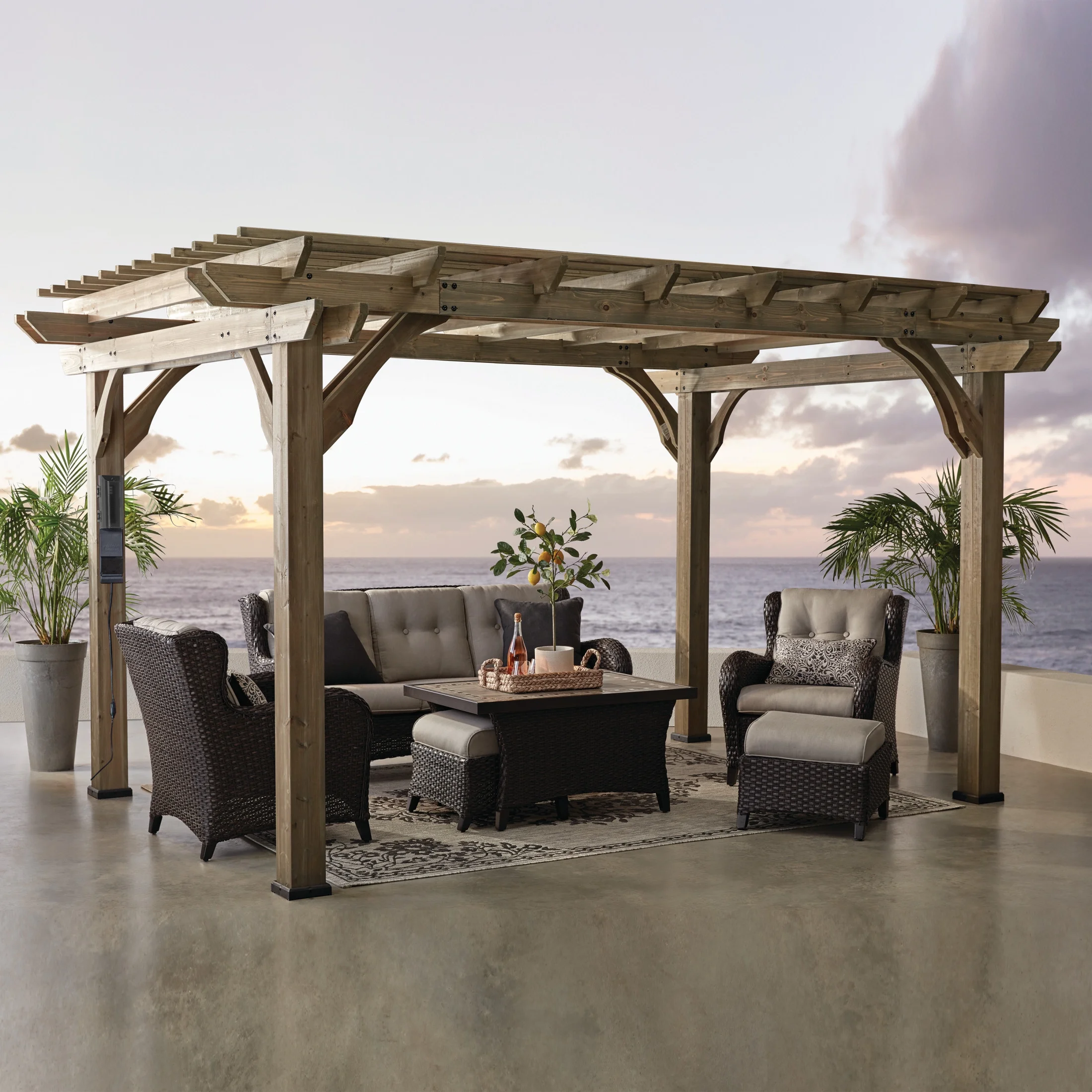 Backyard Discovery Somerville 14' x 10' Cedar Pergola with Electric