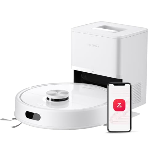 roborock Q5 Max+ Robot Vacuum with Self-Empty Dock, Upgraded from Q5+, 5500 Pa Suction, DuoRoller Brush, Hands-Free Cleaning for up to 7 Weeks, PreciSense LiDAR Navigation, App & Voice Control