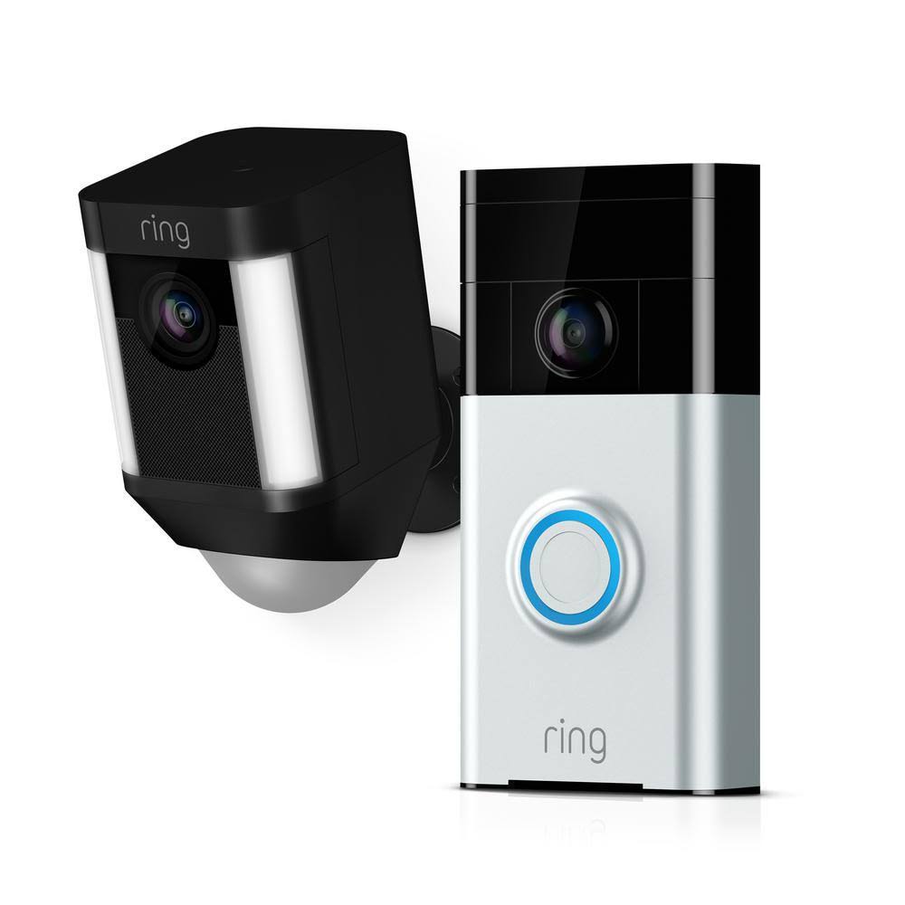 Ring Wireless Video Doorbell with Spotlight Cam Battery Black