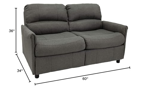 RecPro 60" RV Hide A Bed Loveseat | RV Sleeper Sofa | Cloth | Memory Foam Mattress | Pull Out Couch | RV Furniture | RV Love Seat | RV Couch | RV Living Room Furniture (Fossil)