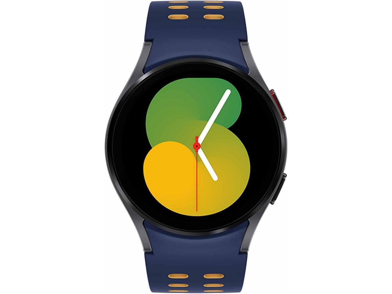 SAMSUNG Galaxy Watch5 Bespoke Edition 40mm Bluetooth Smartwatch, Body, Health, Fitness, Sleep Tracker, Improved Battery, Sapphire Crystal Glass, US Version, Graphite Extreme Sport Band, Navy/Mustard