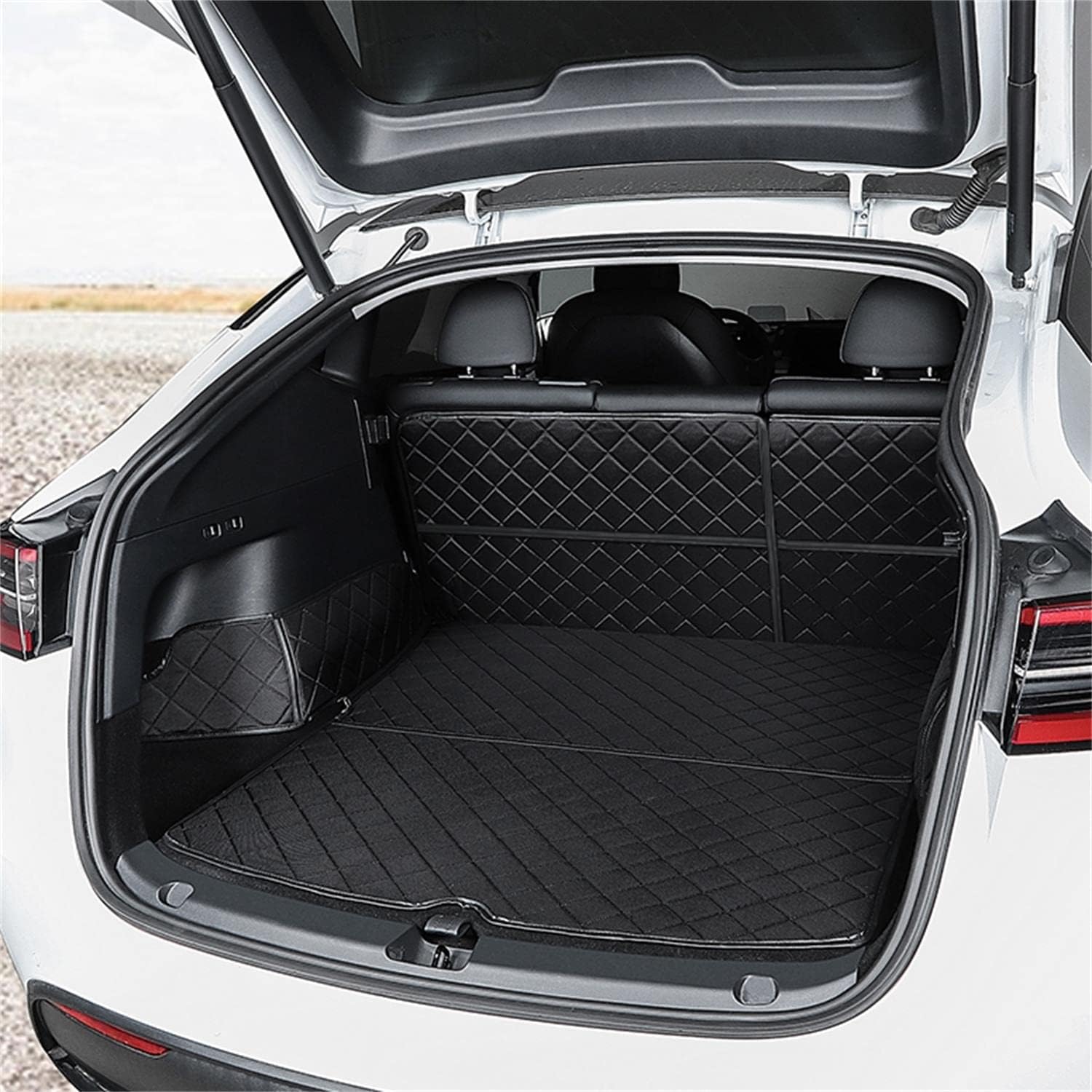 Newellev Tesla Model Y Trunk Mat Cargo Liner Waterproof Pet Mat Dog Car Seat Cover Compatible for 2021 2020 Model Y Accessories, Black