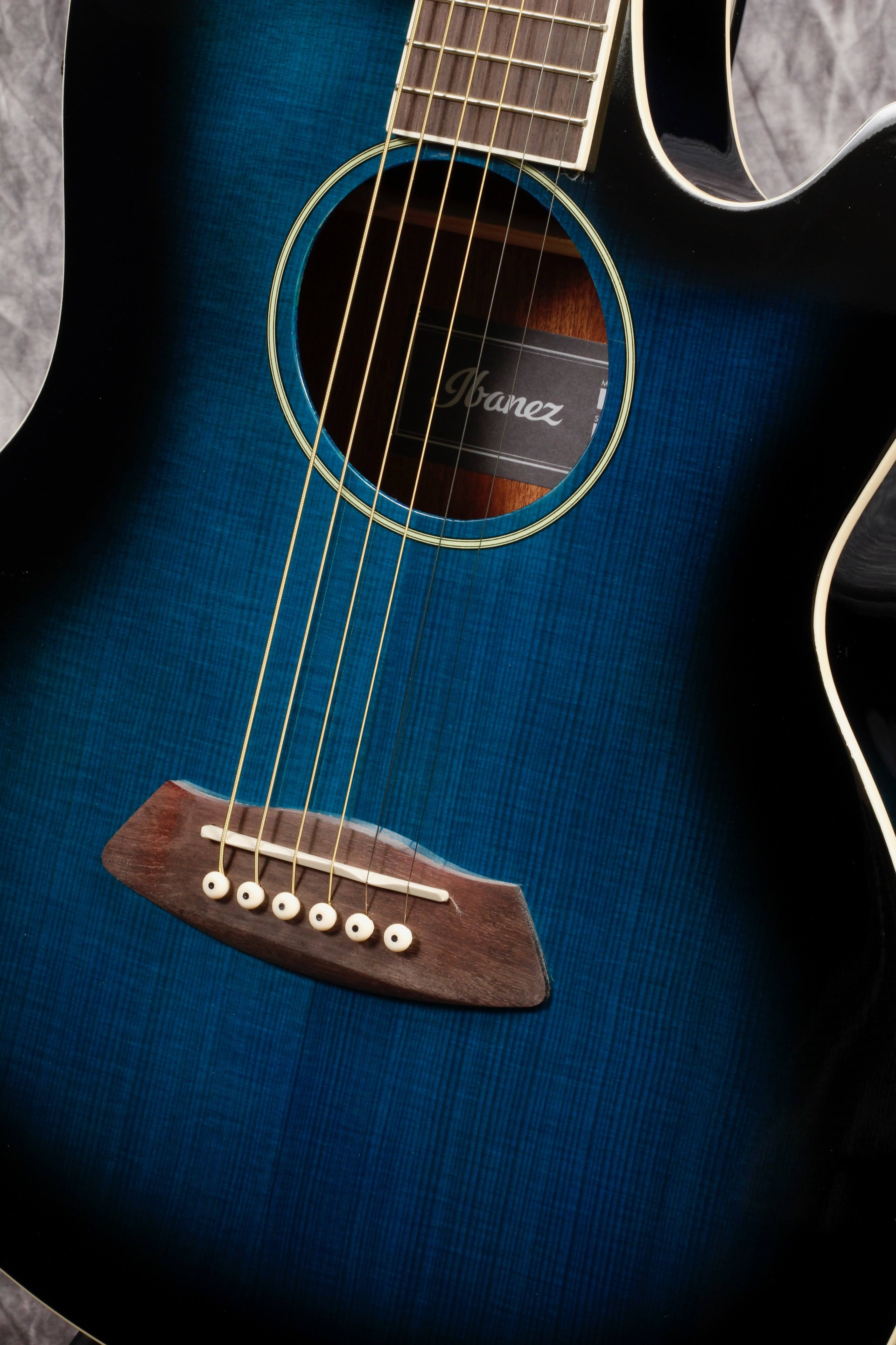 Ibanez Talman Acoustic Electric Guitar - Transparent Blue Sunburst