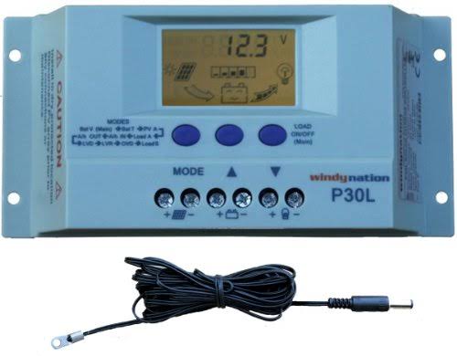 WindyNation 100 Watt Solar Panel Off-Grid RV Boat Kit with LCD PWM Charge Controller + Solar Cable + MC4 Connectors + Mounting B