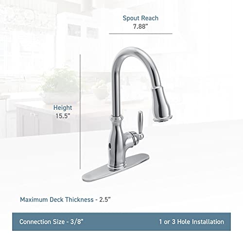 Moen 7185C Brantford One-Handle Pulldown Kitchen Faucet Featuring Power Boost and Reflex